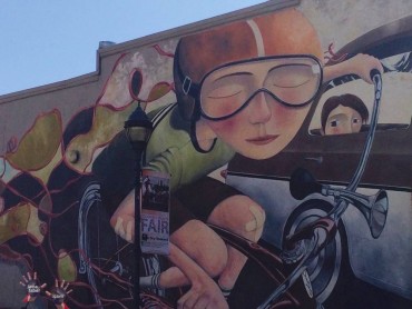 bicyclist mural
