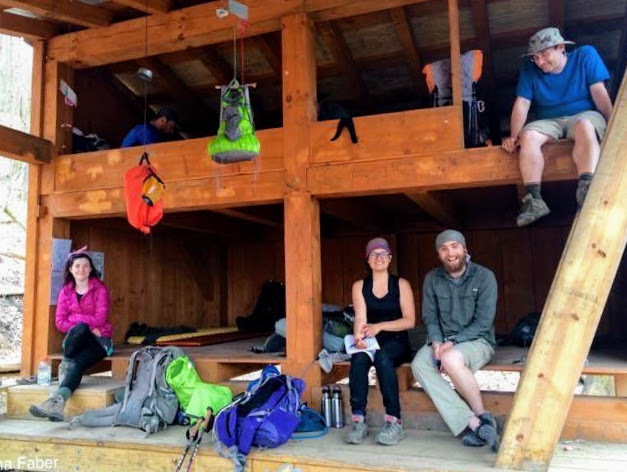 Appalachian Trail Hikers at the shelter
